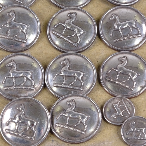 492 - A set of 19th century Sheffield plate coachman's buttons, embossed with Hackney horse, by Firmin & S... 