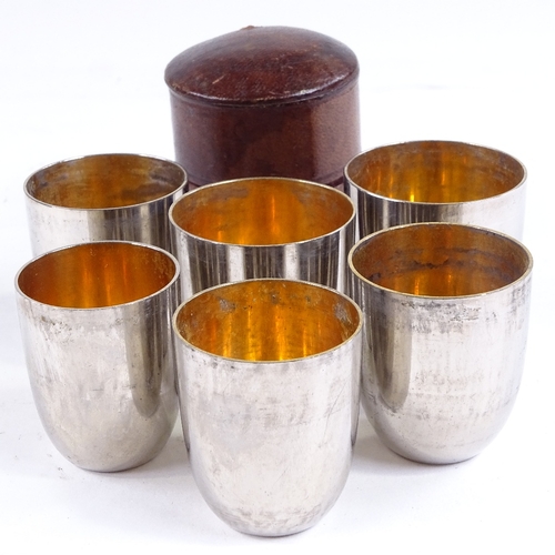 498 - WMF set of gilded graduated beakers in original fitted case, with full marks, case height 5cm