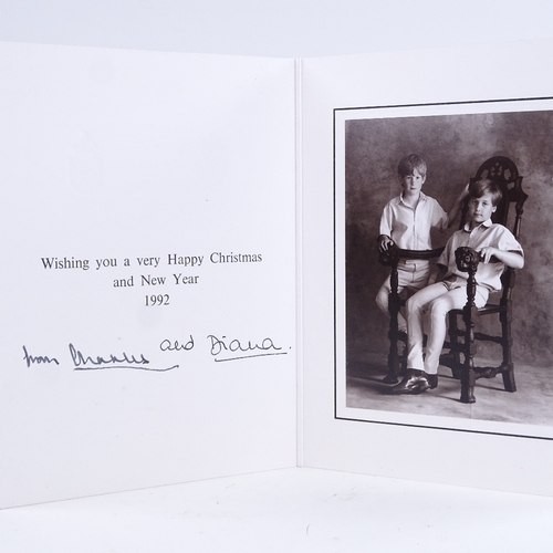 518 - ROYAL INTEREST - 1992 Christmas card with original signatures of Charles and Diana