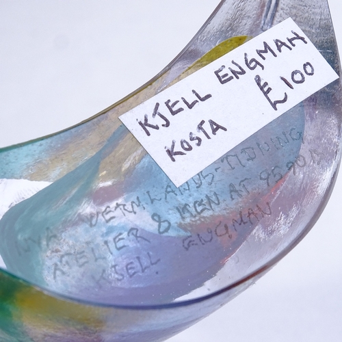 549 - KJELL ENGMAN for KOSTA SWEDEN - fish sculpture, fully signed AT9590B, height 12cm