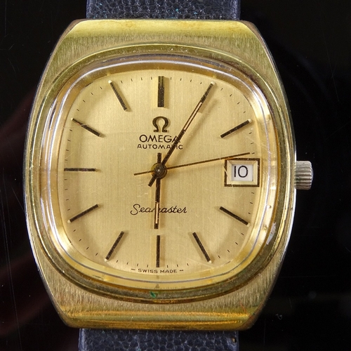 1005 - OMEGA - a Vintage gold plated stainless steel Seamaster automatic wristwatch, ref. 166.0205, circa 1... 