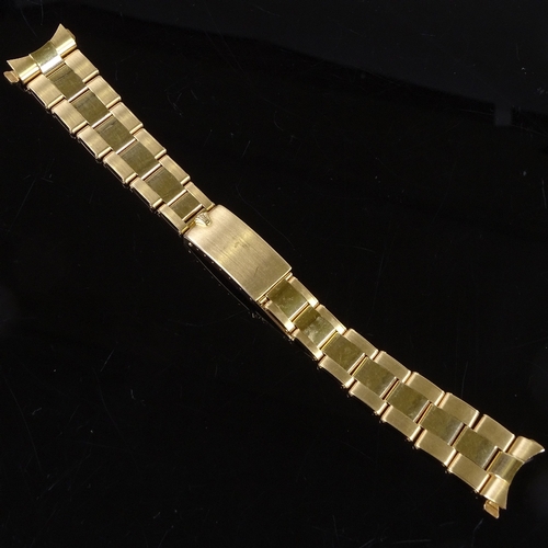 1018 - ROLEX - a polished and brushed 18ct gold Oyster link bracelet strap, 57B end links to fit an Oyster ... 