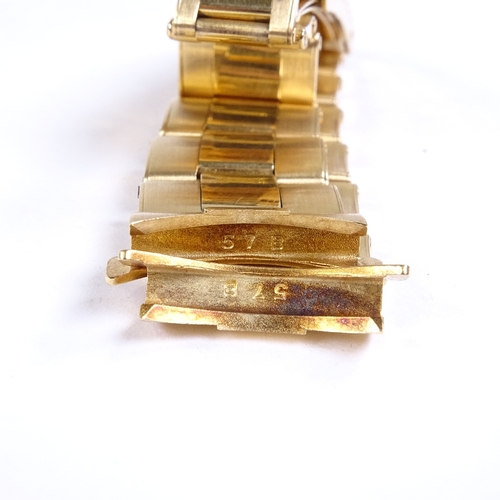 1018 - ROLEX - a polished and brushed 18ct gold Oyster link bracelet strap, 57B end links to fit an Oyster ... 