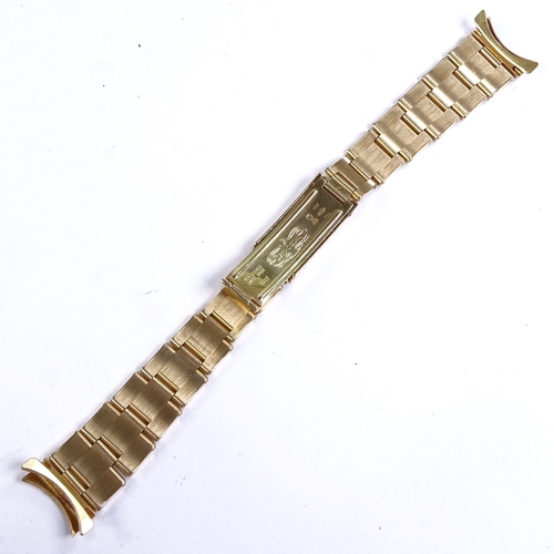 1018 - ROLEX - a polished and brushed 18ct gold Oyster link bracelet strap, 57B end links to fit an Oyster ... 