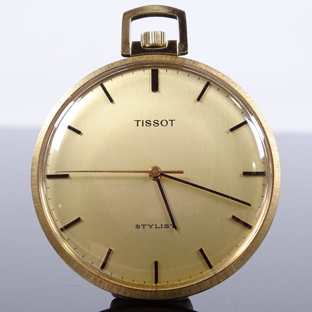 TISSOT a Vintage gold plated Stylist open face top wind pocket