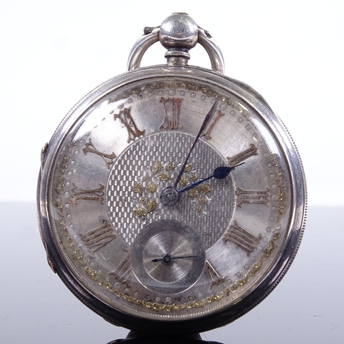 1028 - A 19th century silver-cased open-face key-wind pocket watch, by Adam Burdess of Coventry, silver dia... 