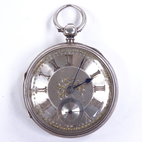 1028 - A 19th century silver-cased open-face key-wind pocket watch, by Adam Burdess of Coventry, silver dia... 