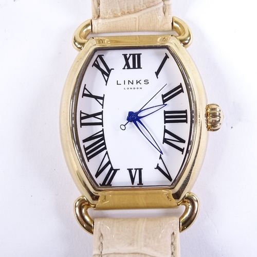 1033 - LINKS OF LONDON - a lady's gold plated stainless steel Driver quartz wristwatch, ref. 6010.1322, whi... 