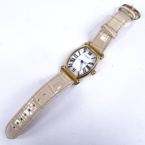 1033 - LINKS OF LONDON - a lady's gold plated stainless steel Driver quartz wristwatch, ref. 6010.1322, whi... 