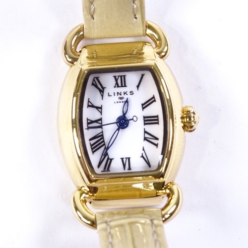 1034 - LINKS OF LONDON - a lady's gold plated stainless steel Driver quartz wristwatch, ref. 6010.2159, whi... 