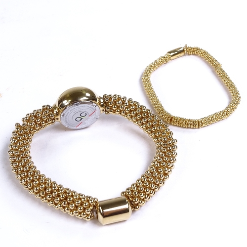 1036 - LINKS OF LONDON - a lady's gold plated stainless steel and silver Effervescence matching quartz wris... 