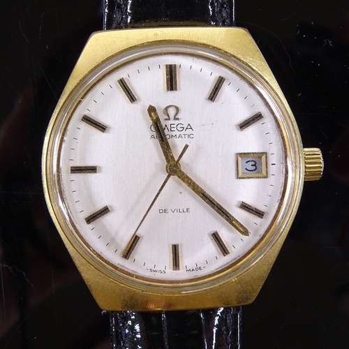 1046 - OMEGA - a Vintage gold plated De Ville automatic wristwatch, ref. 166.051, circa 1960s, silvered dia... 