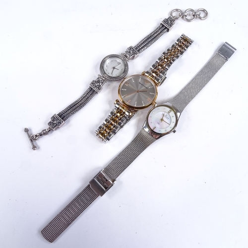 1055 - 3 ladies wristwatches, including Emporio Armani and Skagen of Denmark, all working order (3)