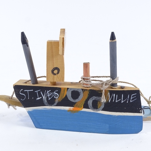 2004 - John Maltby (born 1936), wood and metal sculpture, St Ives Willie, length 5