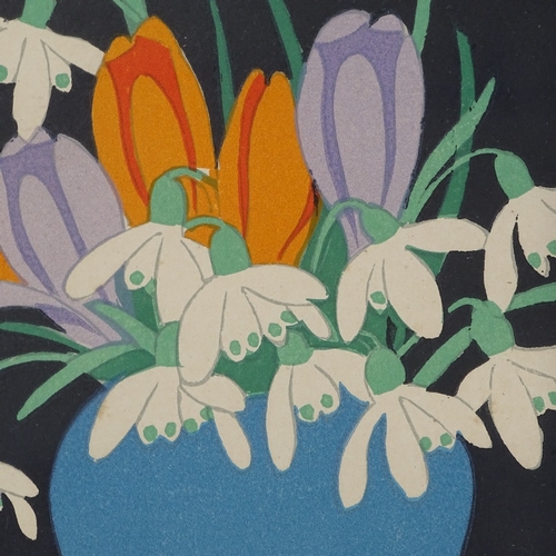 2018 - John Hall Thorpe, 2 colour wood-cut prints, crocus and snow drops and primroses, image 6.5