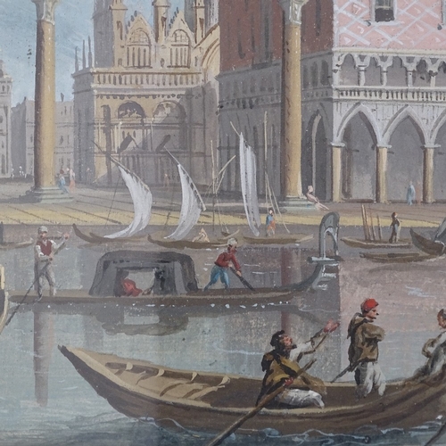 2029 - Italian School, pair of gouache paintings, the Doges Palace and Rialto Bridge Venice, unsigned, date... 