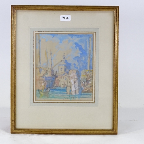 2055 - Frank Brangwyn (1867 - 1956), watercolour, scene in Venice, signed, 9.5