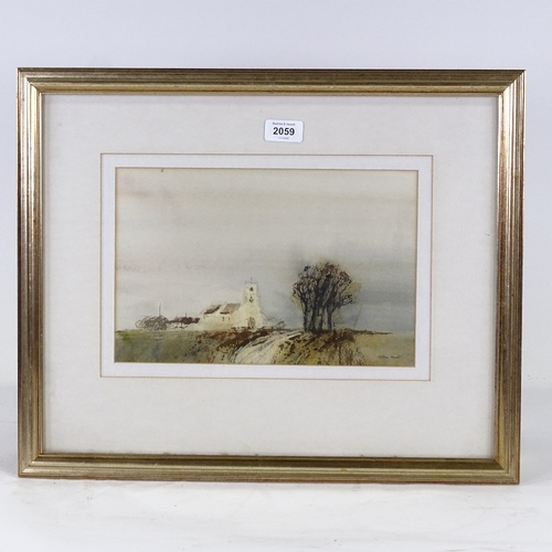 2059 - Colin Kent RI (born 1934), watercolour, November church, signed, 8