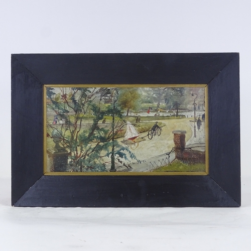 2060 - Patrick Gierth (active 1943 - 1949), oil on board, off to the boating lake, signed, 7.5