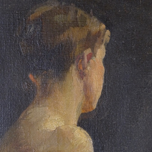 2068 - Circle of or attributed to Laura Knight, oil on canvas, nude study, early 20th century, unsigned, 24... 