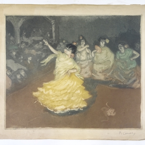 2083 - Ricardo Canals Y Llambi, aquatint, Flamenco dance, circa 1910, plate size 14.5