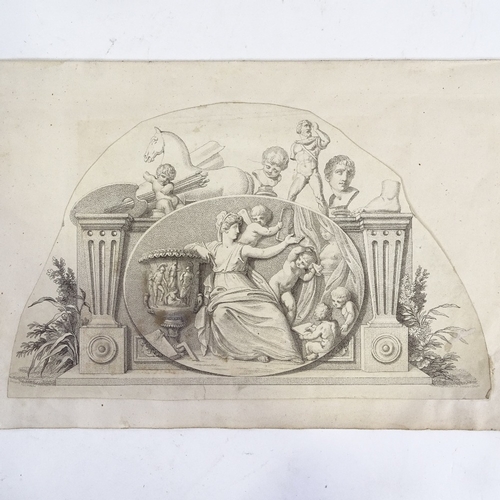 2089 - 19th century pencil drawing, Classical study, unsigned, sheet size 4.5