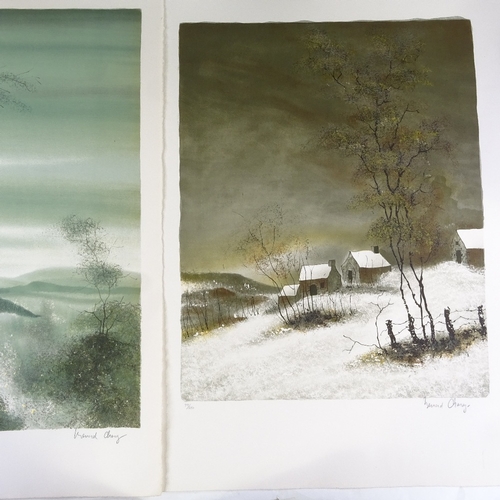 2092 - Bernard Charoy, 9 lithographs, landscapes, signed and numbered, sheet size 30