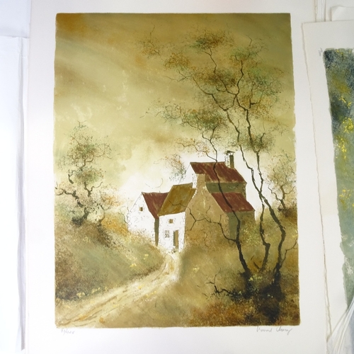 2092 - Bernard Charoy, 9 lithographs, landscapes, signed and numbered, sheet size 30