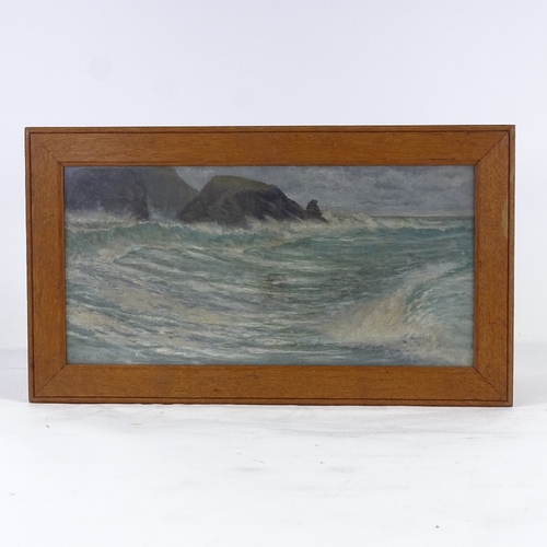 2104 - H Griffin, oil on canvas, seascape, signed with monogram, dated 1895, 10