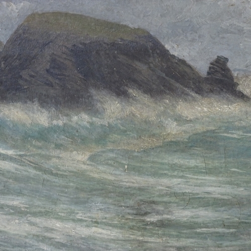 2104 - H Griffin, oil on canvas, seascape, signed with monogram, dated 1895, 10