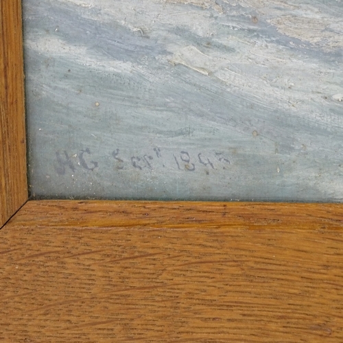 2104 - H Griffin, oil on canvas, seascape, signed with monogram, dated 1895, 10