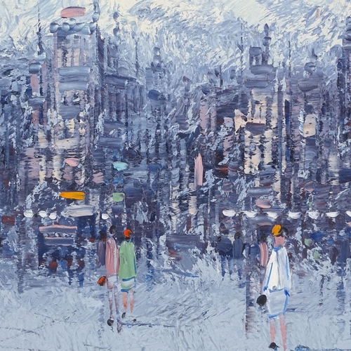 2105 - Sven Sinde, oil on canvas, Place Pigalle Paris 1964, signed with further information verso, 11