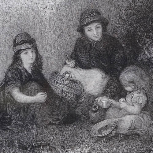 2106 - Frank Willis, engraving, picnic scene, after Edward Sharpe, signed in pencil by Willis, image 10