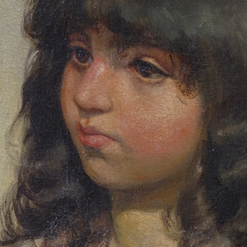 2115 - L Wagner, oil on canvas, portrait of a child, signed, 15