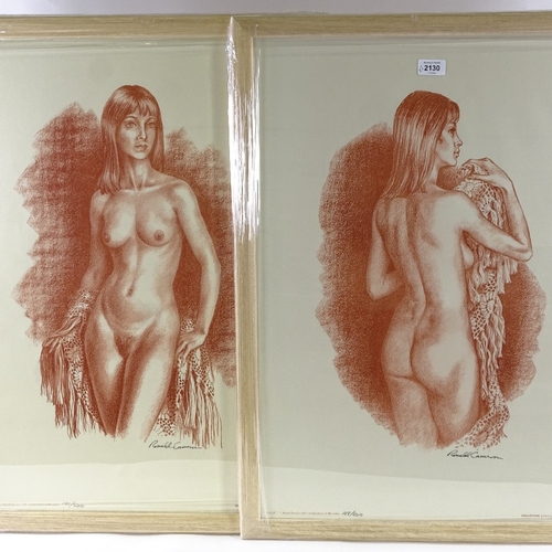 2130 - Ronald Cameron, pair of limited edition prints, female nudes, signed and numbered in pencil, 27.5