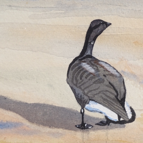 2152 - Sir Peter Scott, watercolour, geese at the shore, signed and dated 1929, 9.5