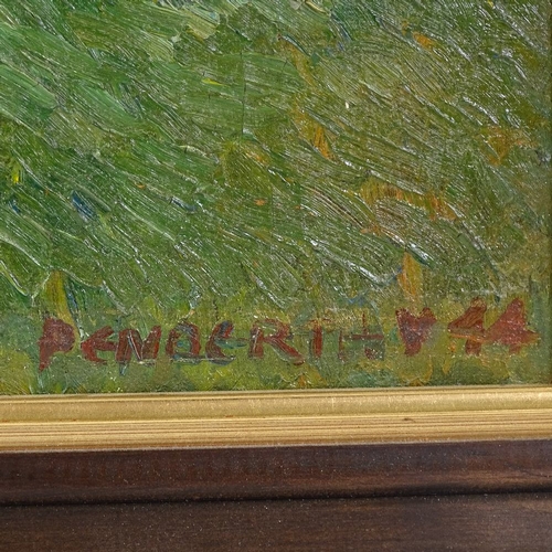 2158 - Wesley Penberthy (Australian), oil on board, impressionist buildings, signed, 13.5