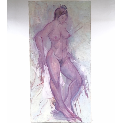 2160 - A Hance, oil on canvas, nude, signed verso, 24