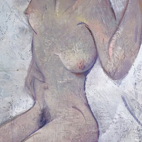 2161 - A Hance, oil on board, nude, signed verso, 23