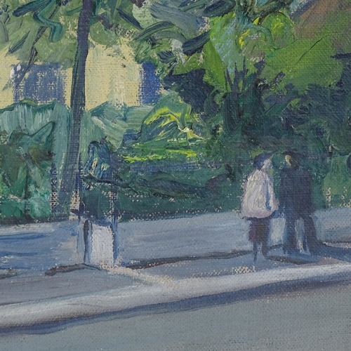 2164 - Charles MacCall, oil on canvas, street scene, 18