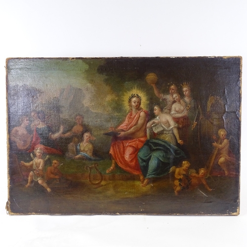 2167 - 17th/18th century oil on canvas, Classical composition, unsigned, 22