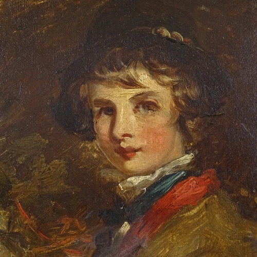 2176 - James Inskipp (1790 - 1868), oil on panel, portrait of a boy, inscribed verso, 9