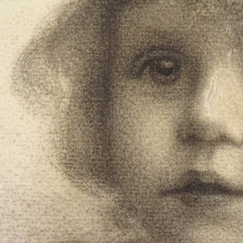 2179 - Charcoal on paper, portrait of a child, circa 1900, 10.5