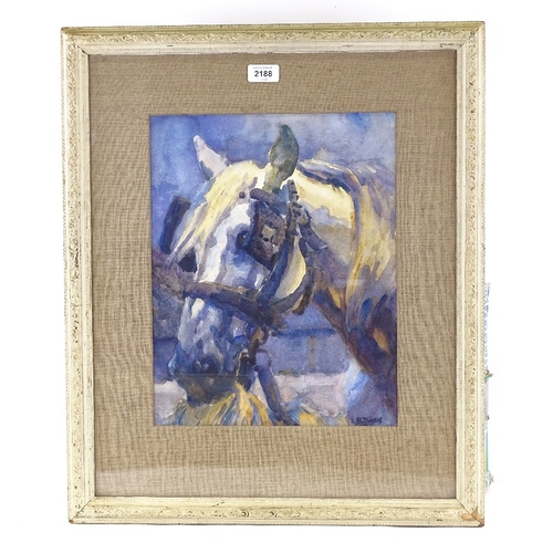 2188 - Lilian Bellingham Swan (fl. 1912 - 1921), watercolour, horse, signed, 15