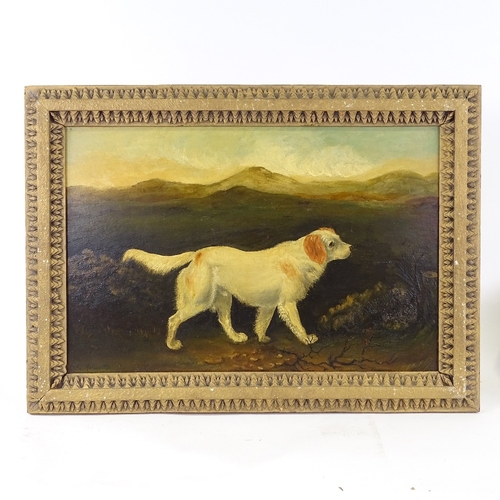 2199 - L Annette, oil on board, dog in a landscape, signed, 12