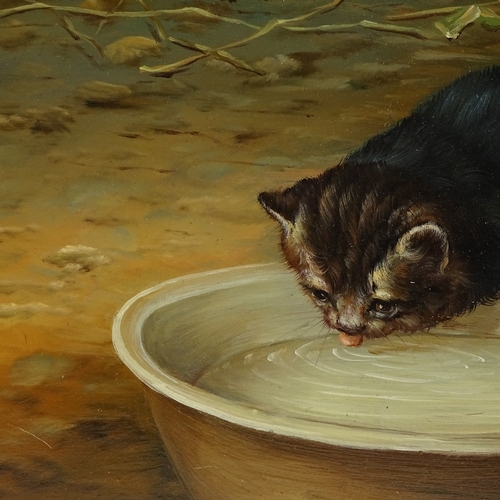 2222 - Johnny Gaston (born 1955), oil on board, feeding time, signed and dated '84, 15