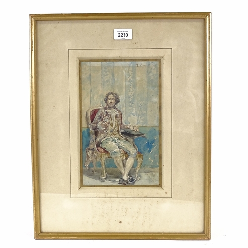 2230 - Daniele Bucciarelli (Italian 1839 - 1911), watercolour, genre portrait, signed, 10