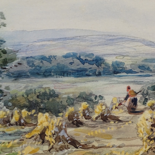 2236 - John Hamilton Glass (Scottish 1820 - 1885), watercolour, harvest landscape, signed 13