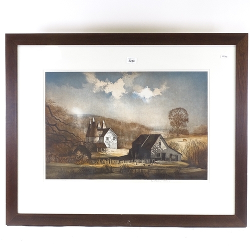 2244 - Rowland Hilder, limited edition print, oast houses, signed in pencil, no. 49/175, image 16