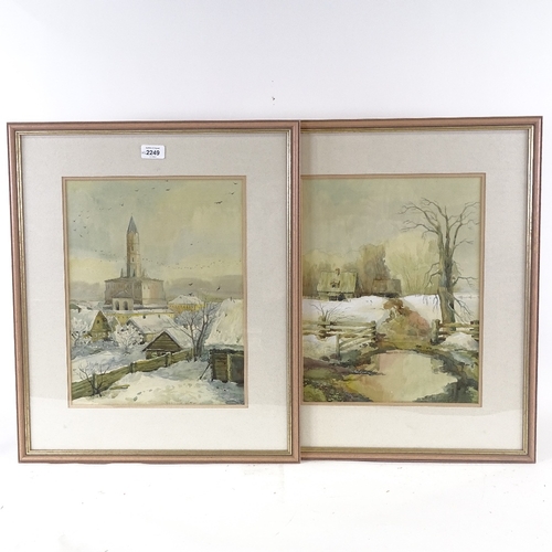 2249 - Andrei Shishayev, pair of watercolours, village scenes, 15